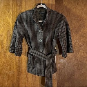 BANANA REPUBLIC Belted Houndstooth Jacket Sz XS